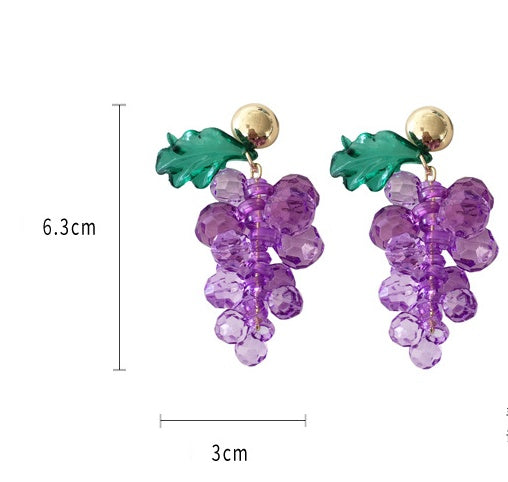 Grape earrings fruit earrings