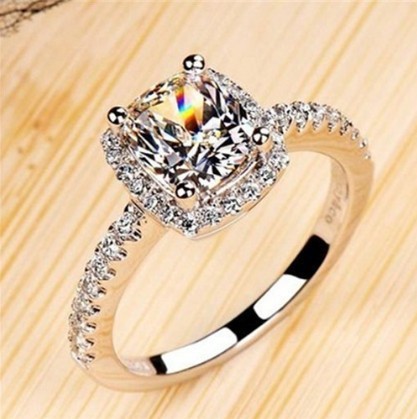 Bagues pour femmes, mariage nuptial, Anelli, bijoux tendance, bague de fiançailles, couleur or blanc, Anillos