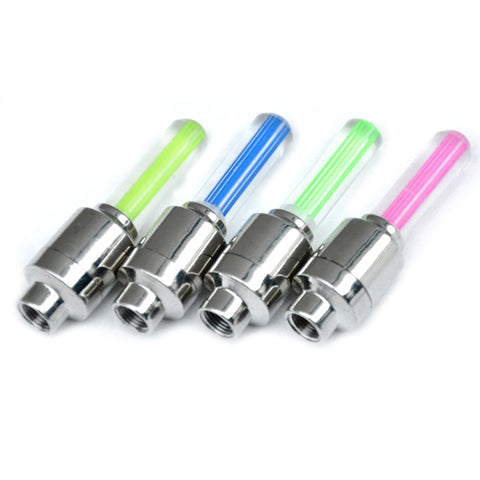 Neon Lights Tyre Wheel Valve Cap Light LED Car Tire Valve Caps Air Cover Tire Rim Valve Wheel Stem Cap Bike Light - Fashionner