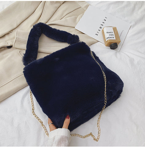 Plush women bag handbag - Fashionner