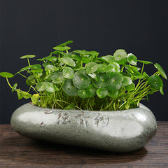 Non-porous Hydrocotyle Bowl Lotus Sleeping Lotus Lotus Flowerpot Cylinder Ceramic Stone Succulents Extra Large Hydroponic Vessel