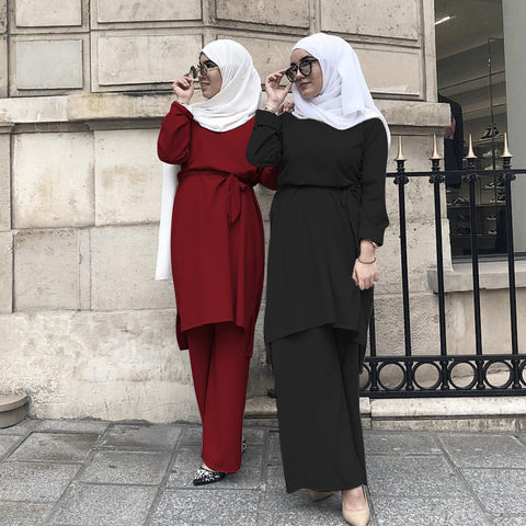 Robe simple musulmane à lacets