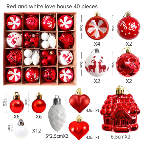 Décoration de Noël 6cm boule électrolytique boule en plastique boule peinte de forme spéciale cadeau de boule de Noël pendentif de sapin de Noël