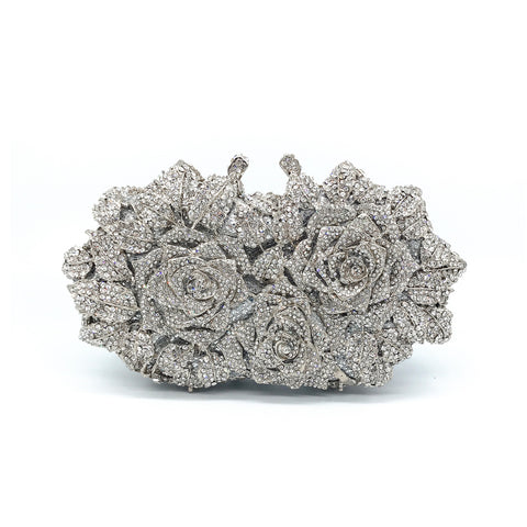 Hollow Rose Diamond Dinner Bag - Fashionner
