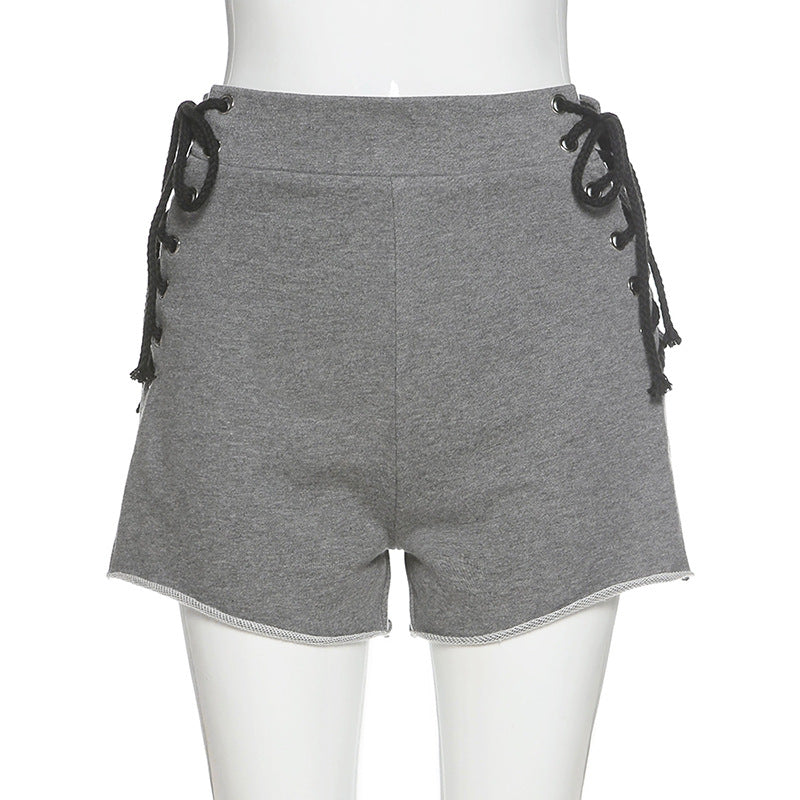 Buy High-waisted Lace-up Shorts online at Fashionner.