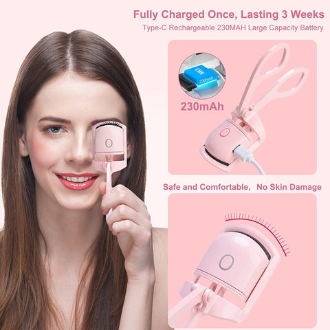 Recourbe-cils chauffant électrique portable, peigne chauffant pour cils longs, outils de maquillage, recourbe-cils thermique, recourbe-cils électrique rechargeable, recourbe-cils chauffant portable