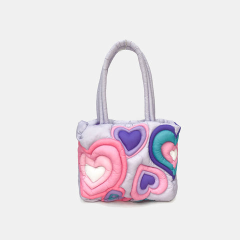 Down For Women Large Capacity Large Bag Heart Printing Fluffy - Fashionner