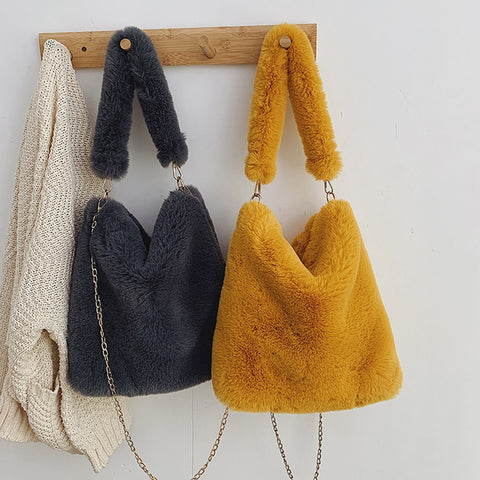 Plush women bag handbag - Fashionner