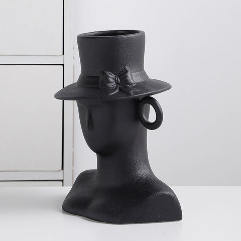 Corps de vase en céramique, forme artistique nordique, décoration hydroponique, fleur blanche créative