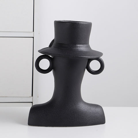 Corps de vase en céramique, forme artistique nordique, décoration hydroponique, fleur blanche créative