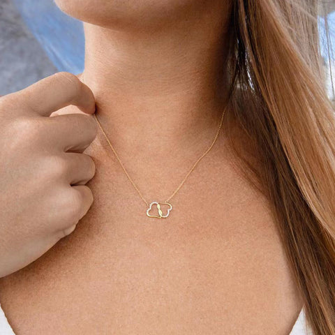 Fashion Double Heart Love Necklace With Rhinestones Inlaid Zircon Mother Valentine's Day Gift - Fashionner