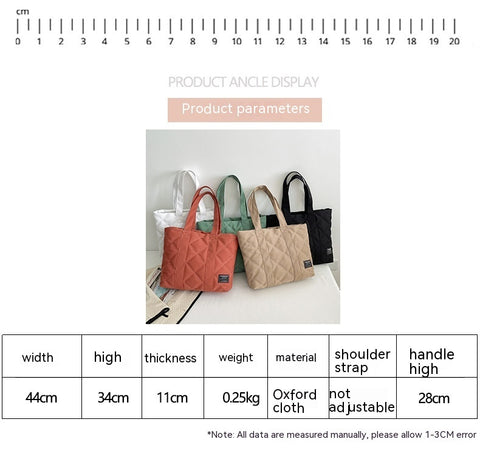 Commuter Hand-carrying Bag Diamond Quilted Big Bag - Fashionner