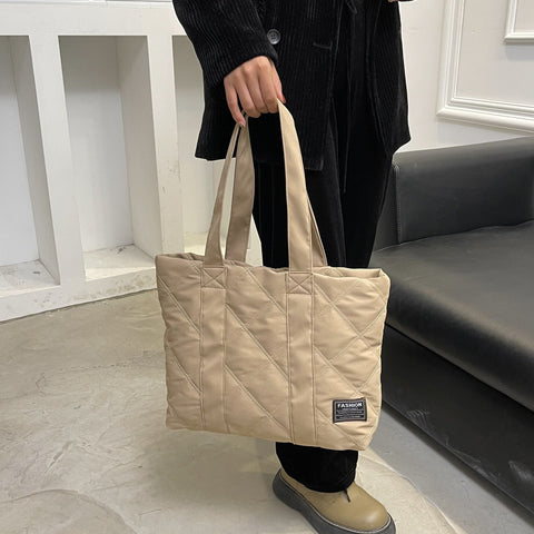 Commuter Hand-carrying Bag Diamond Quilted Big Bag - Fashionner