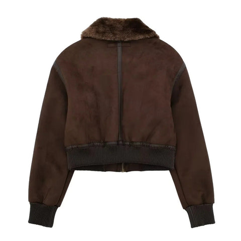 Warm Fur Integrated Loose Motorcycle Double-sided Jacket Jacket - Fashionner
