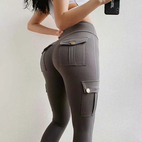 Skinny slim high elastic gym pants - Fashionner