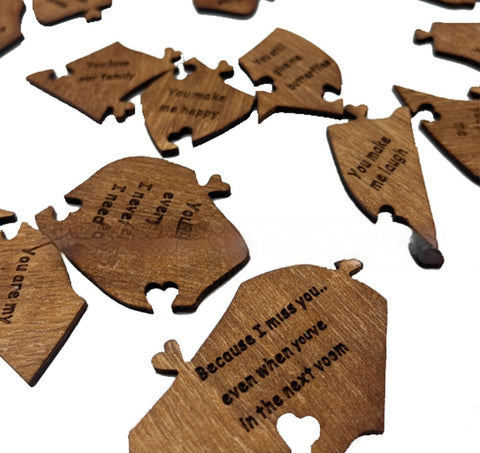Cadeau "Raisons pour lesquelles je t'aime" - Puzzle en bois en forme de cœur - Puzzle romantique - Cadeau d'anniversaire de mariage pour épouse, mari - Cadeau d'anniversaire, Saint-Valentin