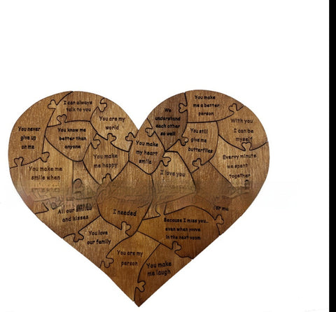 Cadeau "Raisons pour lesquelles je t'aime" - Puzzle en bois en forme de cœur - Puzzle romantique - Cadeau d'anniversaire de mariage pour épouse, mari - Cadeau d'anniversaire, Saint-Valentin
