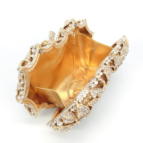 Hollow Rose Diamond Dinner Bag - Fashionner