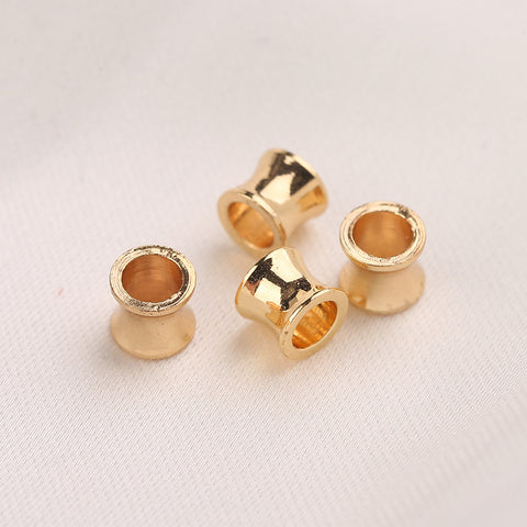 Perles de bambou en cuivre plaqué or véritable 14 carats