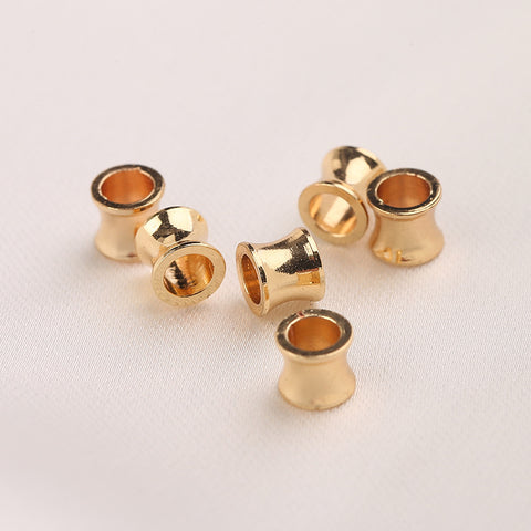 Perles de bambou en cuivre plaqué or véritable 14 carats
