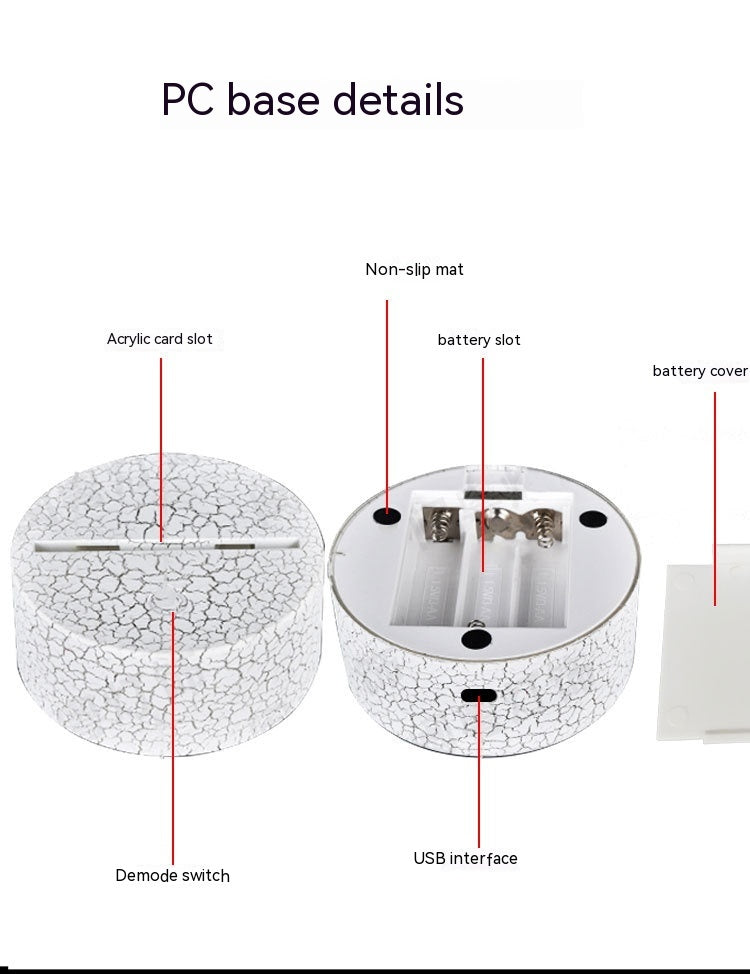 3d Small Night Lamp Creative Usb Colorful Gradient