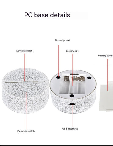Lampe de Nuit 3D Créative USB Dégradé Coloré