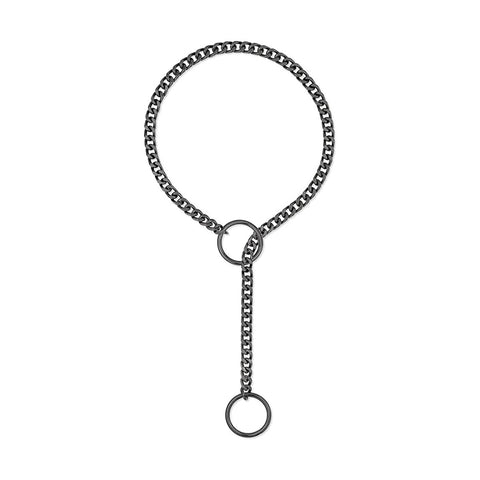 Collier réglable en forme de cœur, maille cubaine