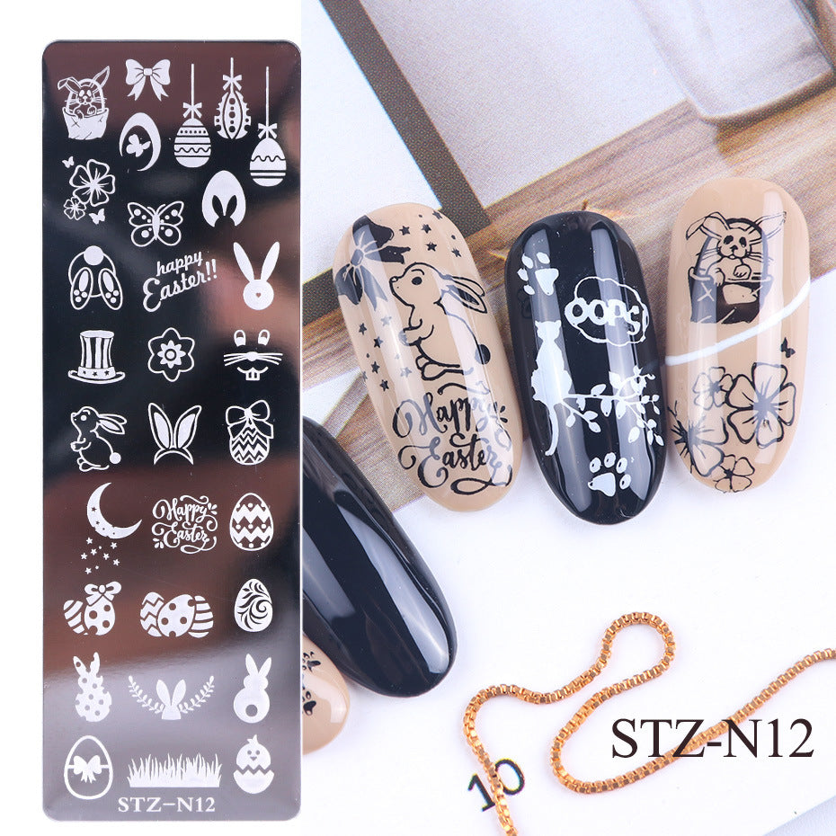 Nail print long steel plate - Fashionner