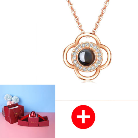 Hot Valentine's Day Gifts Metal Rose Jewelry Gift Box Necklace For Wedding Girlfriend Necklace Gifts - Fashionner