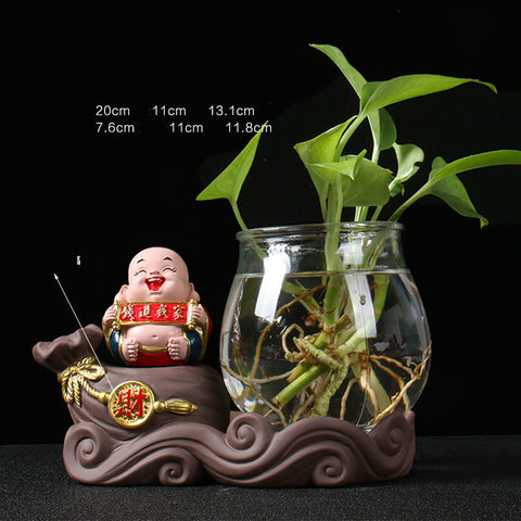 Vase hydroponique décoratif Lucky Jinbao