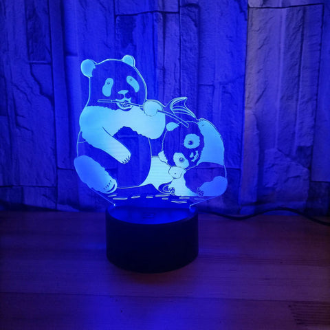 Lampe de nuit 3D panda ambiance créative tactile