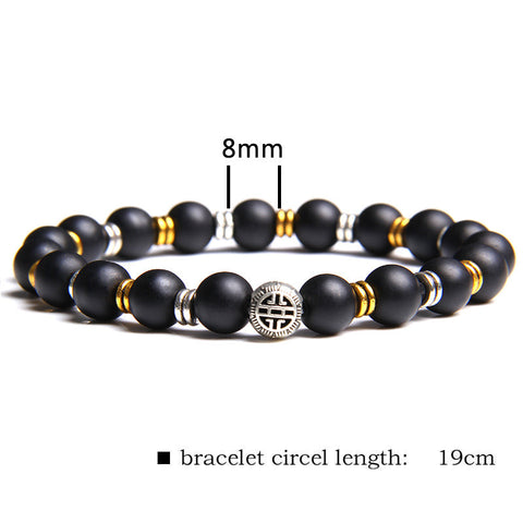 Bracelet en perles de pierre volcanique pour couple et yoga