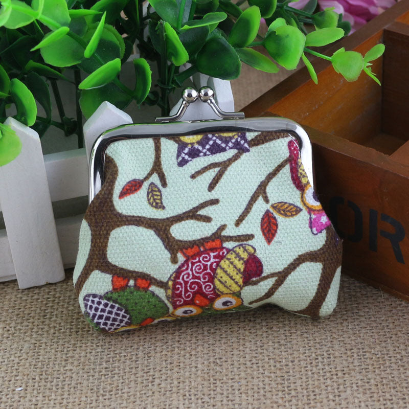 Korean lovely small zero purse lady canvas owl cartoon children coin bag Yiwu small purse wholesale