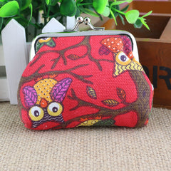 Korean lovely small zero purse lady canvas owl cartoon children coin bag Yiwu small purse wholesale