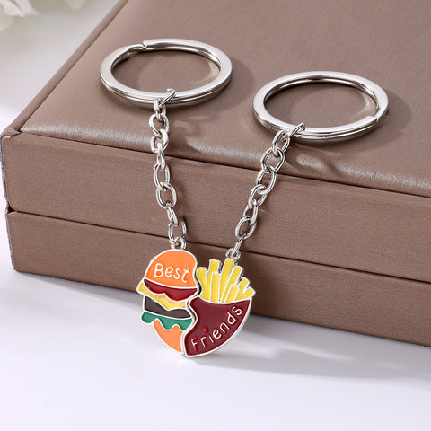Ornements Pendentifs Mignons en Forme de Cœur pour Couple avec Boucle de Clé