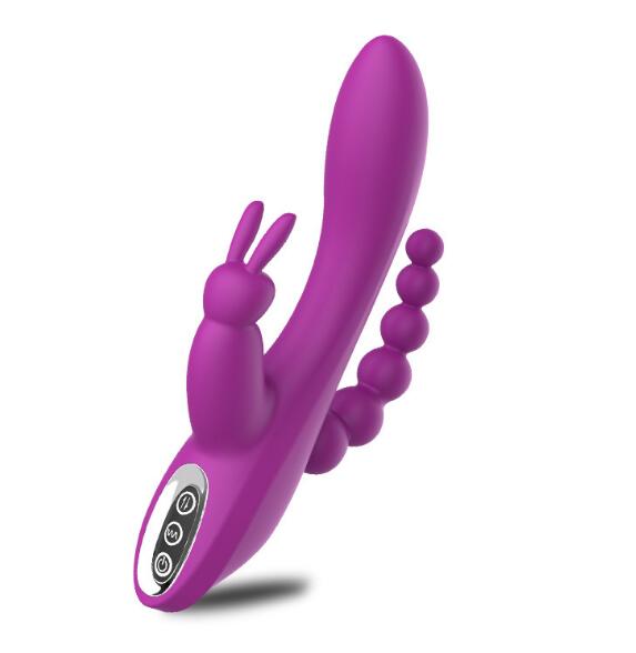 12 Speeds Waterproof Rechargeable Rabbit Vibrator G-spot and P-spot Anal Clit Stimulator Dildo Adult Sex Toys for Women