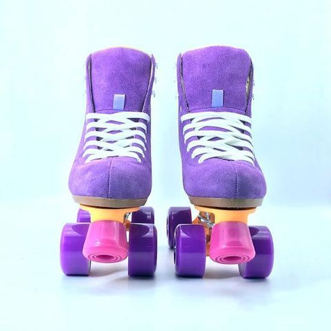 Patin à roulettes en daim violet pour hommes, femmes et enfants