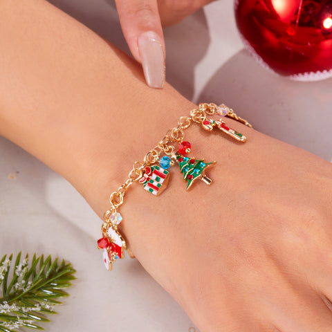 Bracelet de Noël personnalisé Arbre de Noël Père Noël Pendentif Bracelet Pour Femmes Bijoux