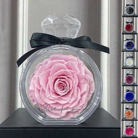 Ornements naturels de fleurs éternelles Housse transparente Boîte cadeau de roses séchées pour Noël Nouvel An Saint-Valentin Décoration intérieure