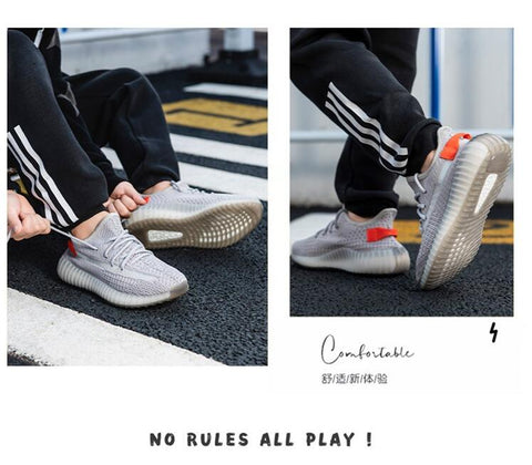 Ins super hot summer new men's and women's flying sports casual breathable coconut luminous running shoes children's shoes - Fashionner