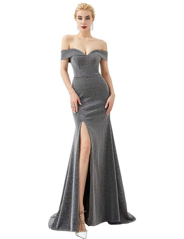 Robe de soirée sirène fendue pour femme