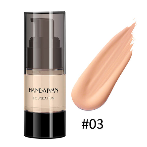 HANDAIYAN Fond de teint couvrant intégral hydratant et waterproof Fond de teint liquide pour le visage Base de maquillage pour peaux foncées