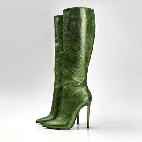 Pointed Toe Stiletto Heel High Leg Boot Foreign Trade Women's Boots - Fashionner