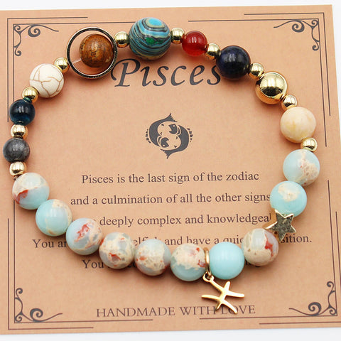 Bracelets Douze Constellations Pierres Naturelles Perles Huit Planètes