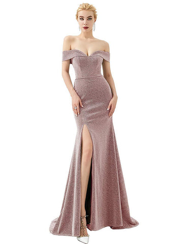 Robe de soirée sirène fendue pour femme