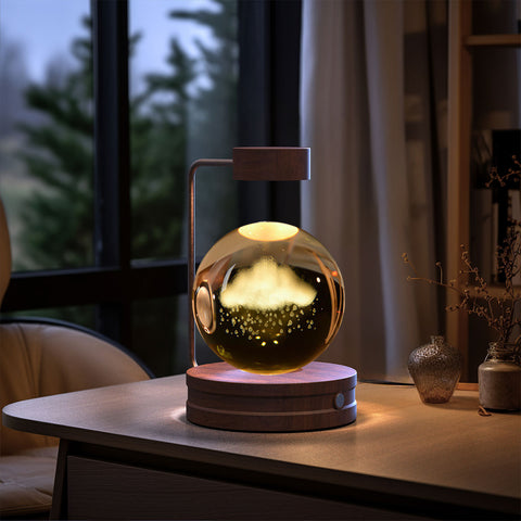 Veilleuse d'intérieur dinosaure cosmique boule de cristal, alimentée par USB, lumière chaude de chevet, cadeau d'anniversaire