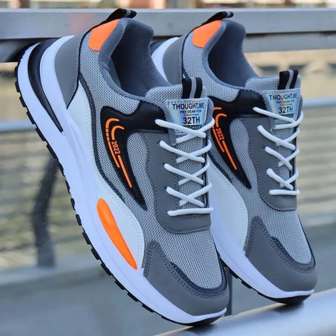 New Large Men's Shoes Sports Casual Shoes Mesh Breathable Shoes Black Men's Shoes - Fashionner