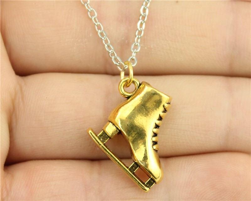 Skate alloy pendant necklace
