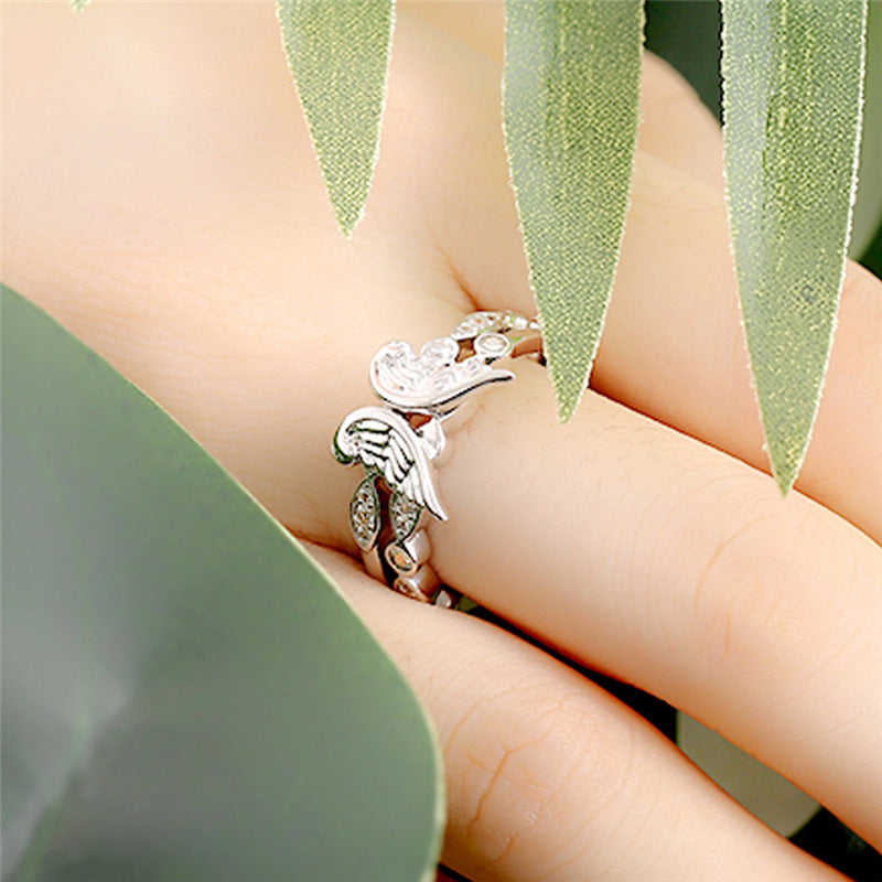Angel Wings Diamond Couple Ring