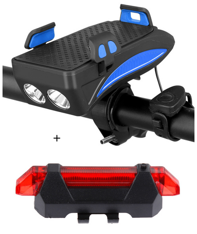 Motorcycle Bicycle Phone Holder Support Charging For Cell Phone With Bike Bell Power Bank Bicycle Front Lamp Flashlight - Fashionner